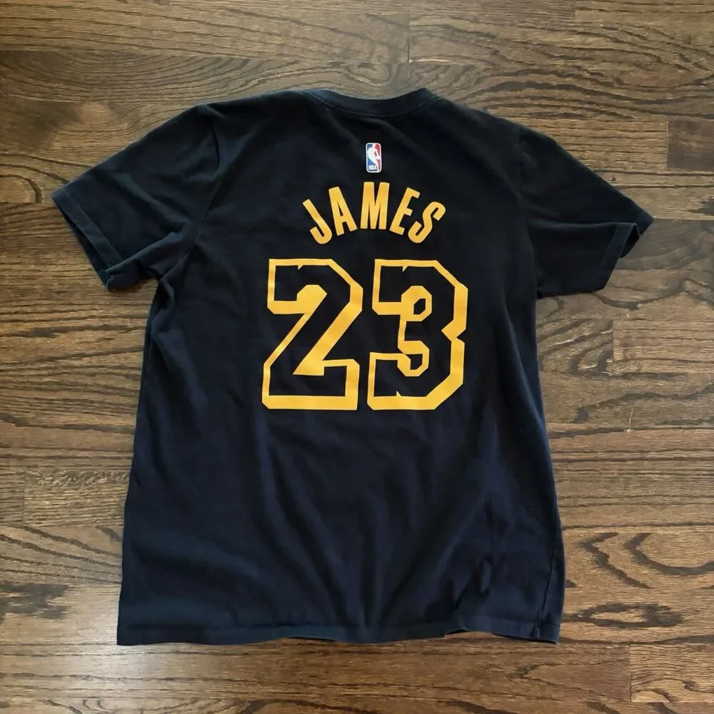 Nike Los Angeles Lakers LeBron James #23 Dri-FIT Kids T-Shirt Size Large L